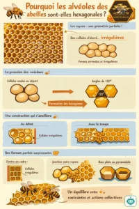 La construction des cellules de cire hexagonales par les abeilles