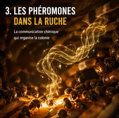 Des phéromones d'abeille schématisées