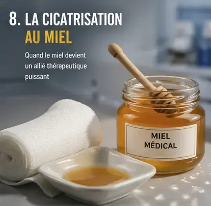 Pot de miel et pansements