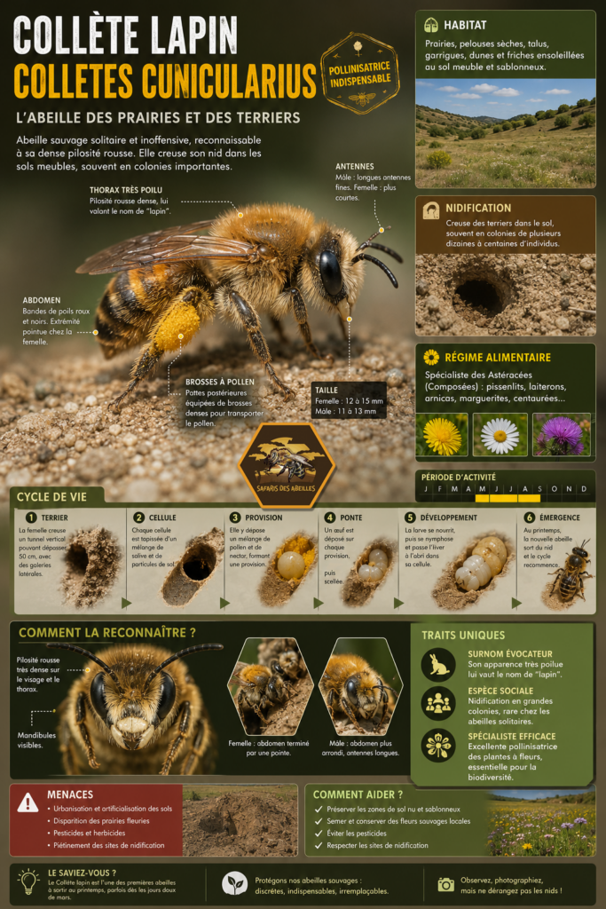 Fiche abeille Collète lapin