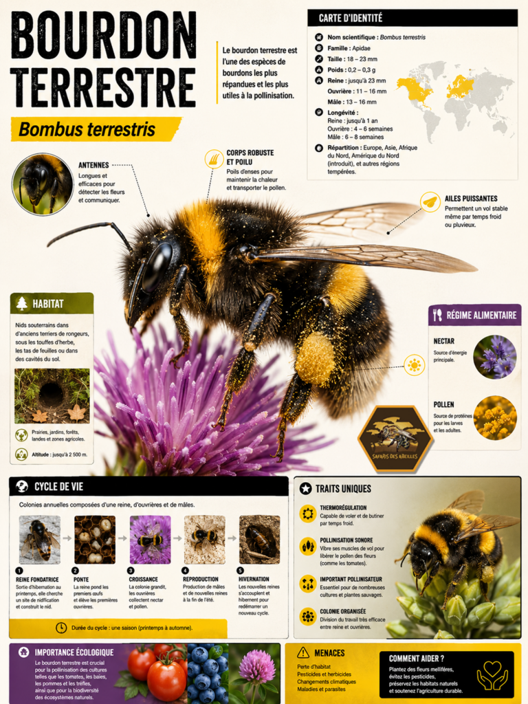 Fiche abeille Bourdon terrestre