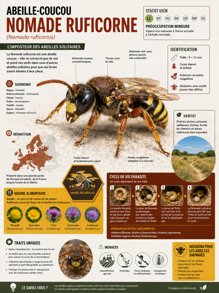 Fiche abeille Nomade ruficorne