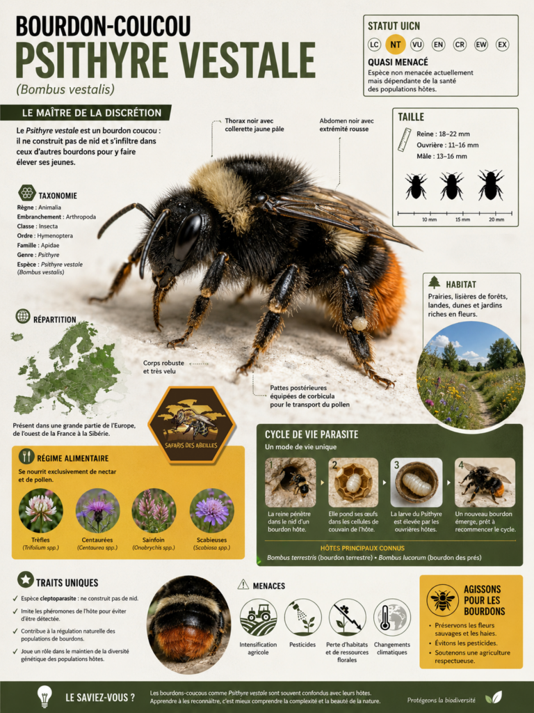 Fiche abeille Psithyre vestale