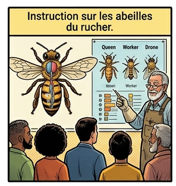 Instruction sur les abeilles style BD