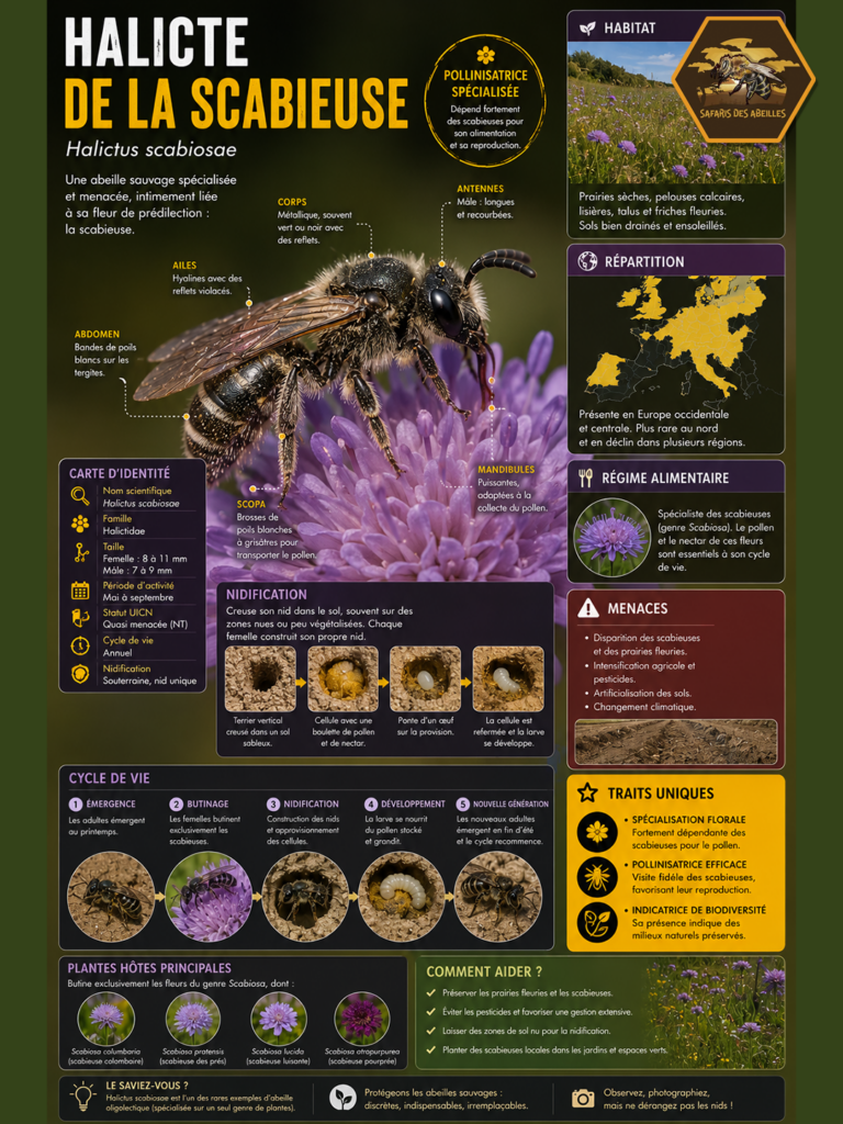 Fiche descriptive abeille Halicte de la scabieuse