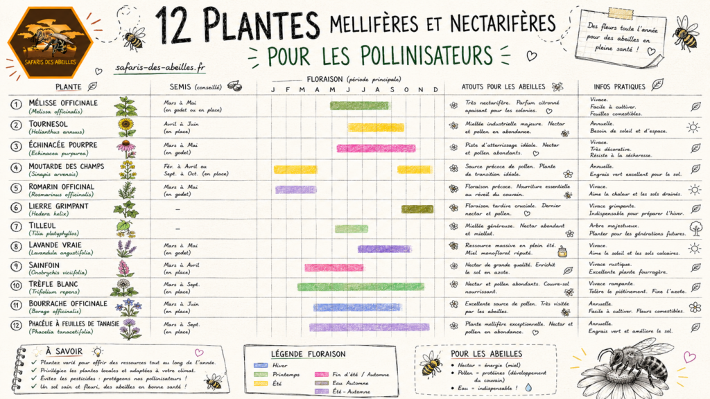 12 plantes mellifères et nectarifères 1 Calendrier de 12 plantes mellifères et nectarifères
