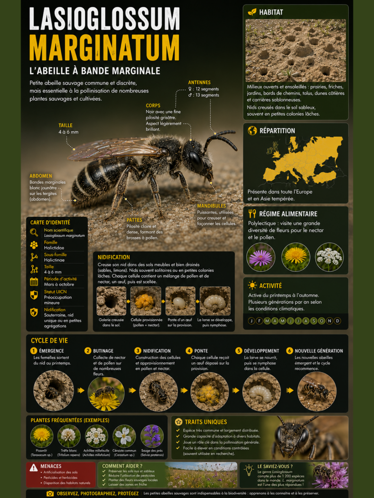Fiche descriptive abeille Lasioglossum marginatum