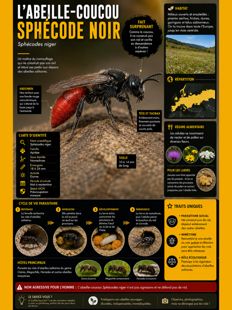 Fiche descriptive abeille Sphécode noir