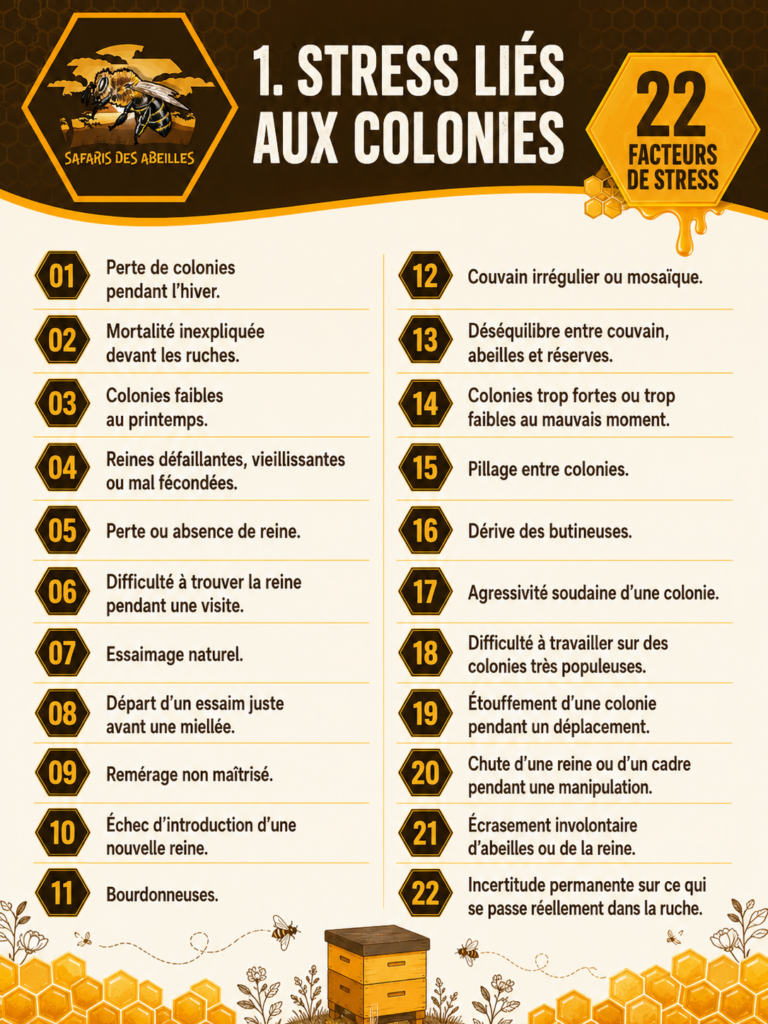 Les facteurs de stress de l'apiculteur : les colonnies
