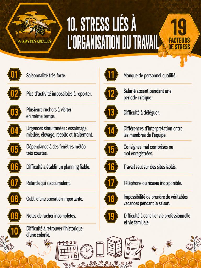 Les facteurs de stress de l'apiculteur : organisationnel