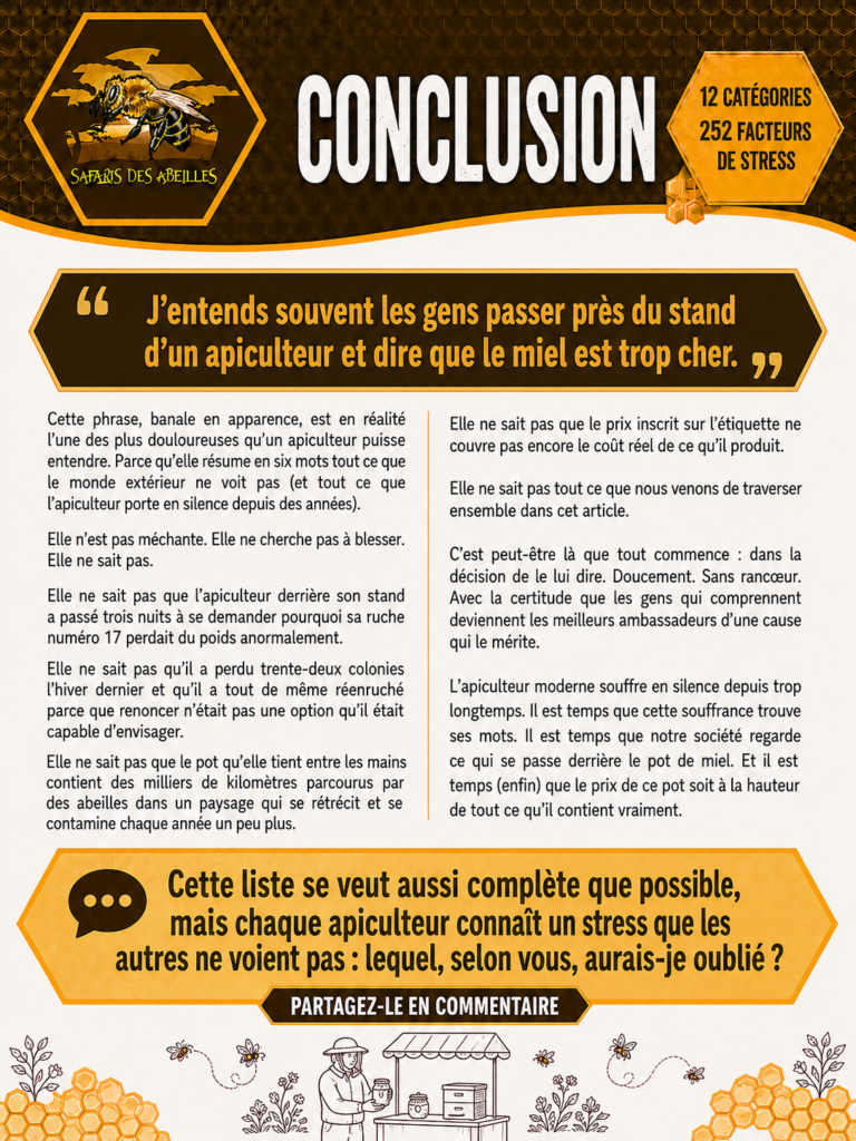Les facteurs de stress de l'apiculteur : conclusion