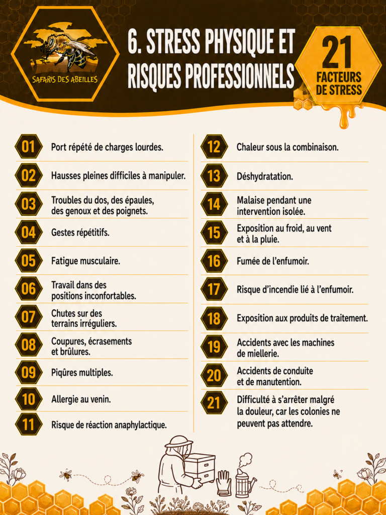 Les facteurs de stress de l'apiculteur : le physique