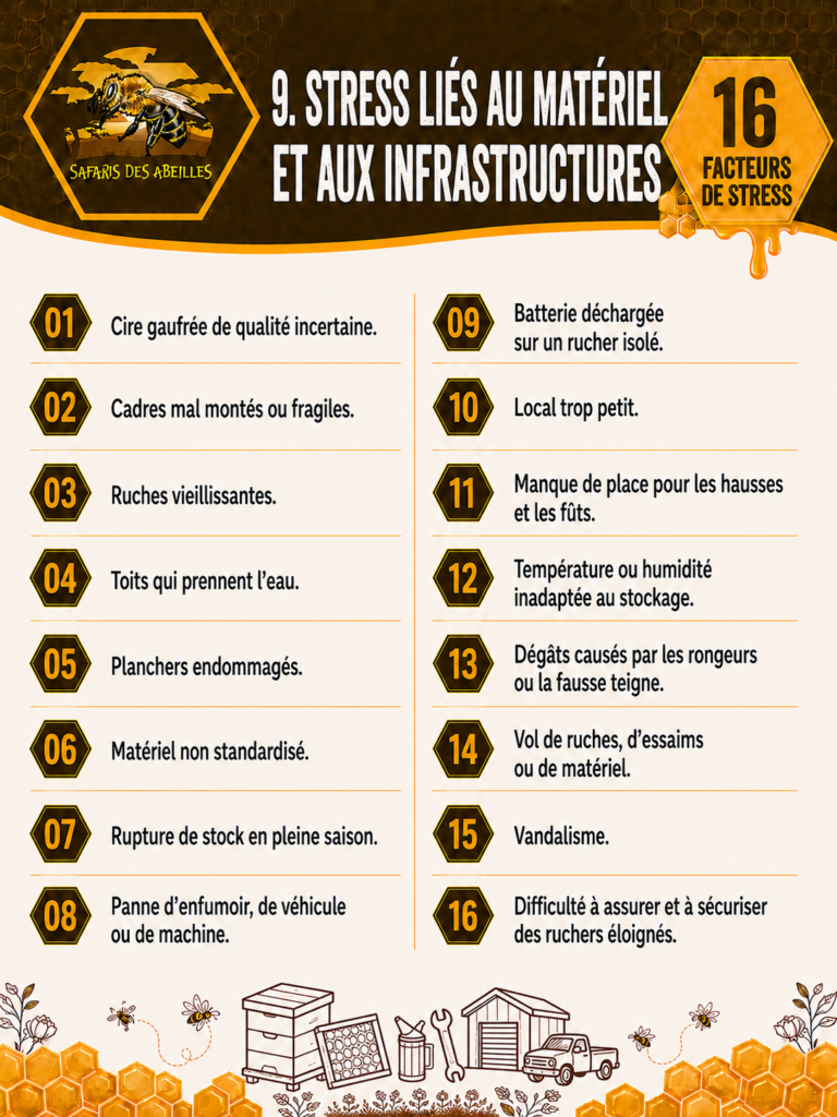 Les facteurs de stress de l'apiculteur : matériel