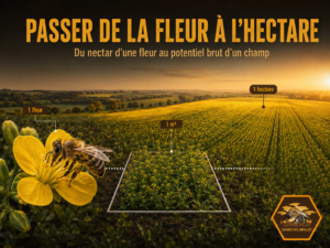 Una abeille dans un champ de colza